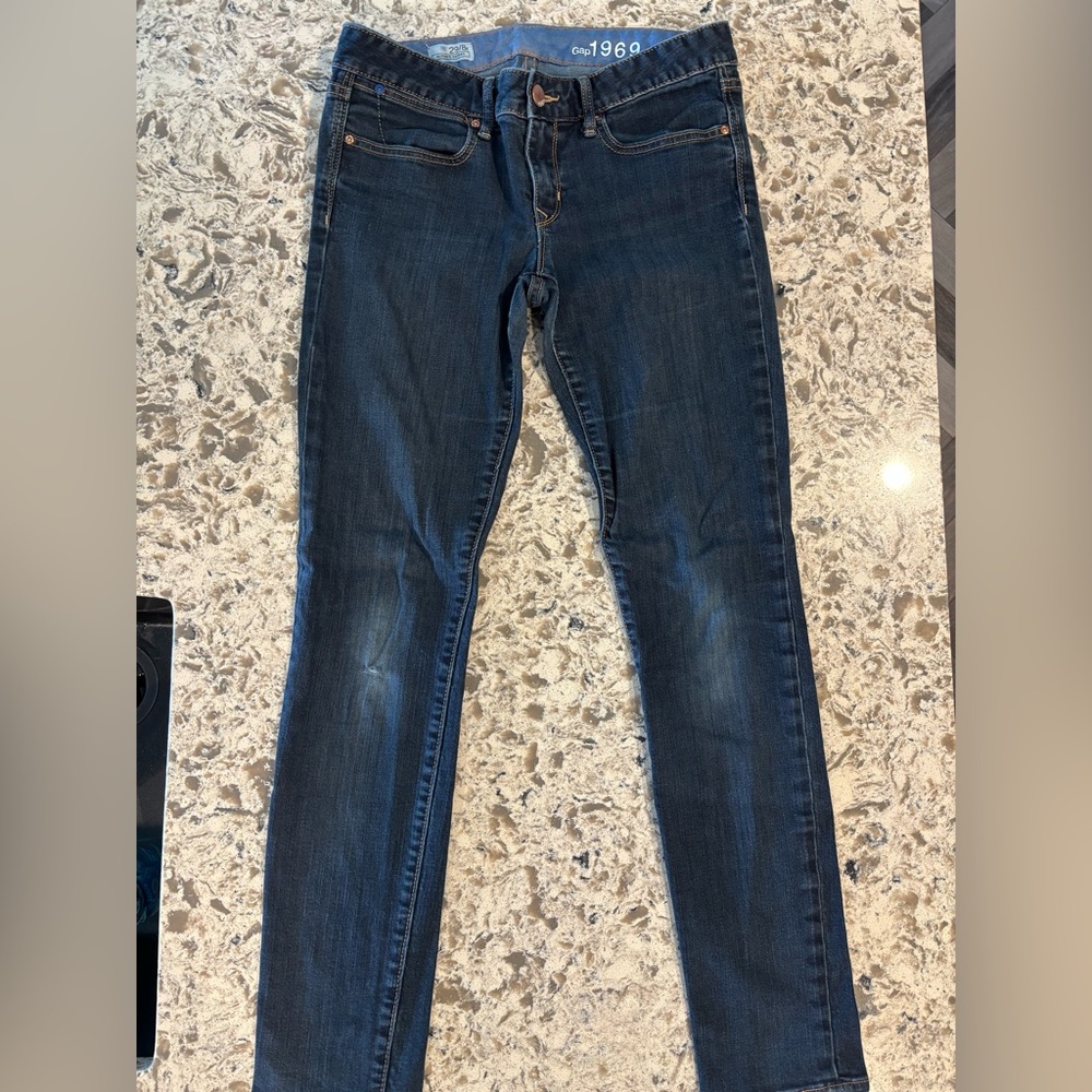 Women's Dark Blue Distressed Skinny Jeans
